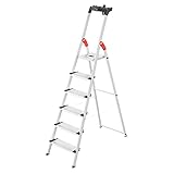 Hailo L80 ComfortLine Alu-Sicherheits-Stehleiter - 6 XXL-Stufen belastbar bis...