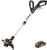 WORX WG163E.2 Akku Rasentrimmer 20V, 2-in-1 Rasentrimmer mit 90° drehbarer...