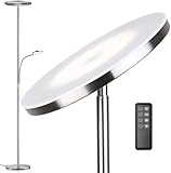 Anten Deckenfluter Klara mit Leselampe | Nickel matt | 30W dimmbare Led...