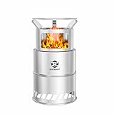 Bestargot Hobo Kocher Holzvergaser Outdoor, 20cm Extra Groß Holzvergaser Kocher...