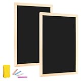 Kreidetafel mit Holzrahmen Set, 2 Stück 20 x 30cm Schiefertafel zum Beschriften...