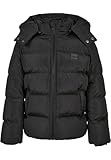 Urban Classics Jungen met capuchon voor jongens Jacke, Schwarz, 146-152 EU