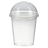 VEPATIM Smoothiesbecher + Domdeckel mit Öffnung 300 ml, Ø 95mm, PET, glasklar...