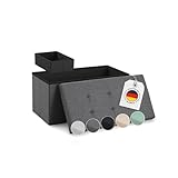Blumtal Sitzbank mit Stauraum + extra Box - Truhenbank mit Stauraum 76x38x38 cm...