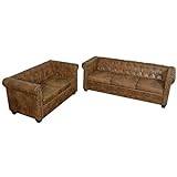 vidaXL Chesterfield Sofa 2+3-Sitzer Couch Lounge Büro Wohnmöbel Kunstleder...