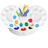 6 Stück Mischpalette Runde 15.8 cm, Kunststoffpaletten Farbtablett, Malpalette...