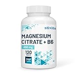 Magnesium Citrat 400 mg + Vitamin B6 – 120 Vegane Tabletten | Hochdosiert &...