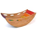 Bunte Baby-Wippe Regenbogen aus Holz | Vielseitige Kletterbrücke für Kinder...