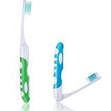 Aeaocvo 2 Stück Reisezahnbürste Klappbar, Klappbare Zahnbürste für Reisen,...