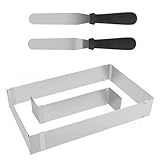 Backrahmen Rechteckig Verstellbar mit Teiler, Kuchenform Eckig Tortenring,...
