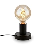BRILONER - Nachttischlampe Retro mit Kabelschalter, E27 Fassung, max. 10 Watt,...