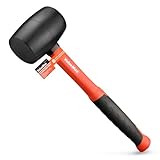 ValueMax Gummihammer 450g mit Fiberglasstiel Schwarz Gummikopf Ergonomisch Griff...