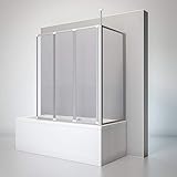 Schulte Duschwand Well mit Seitenwand, 129 x 140 x 70 cm, 3-teilig faltbar, 3 mm...