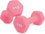 unycos - Kurzhanteln Neopren 2er Set von 2 kg, Rutschfest, Anti-Roll-Design,...