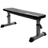 ScSPORTS® Hantelbank - Höhenverstellbar, Flach, bis 180 kg Belastbar, Stahl,...