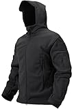 TACVASEN Herren Fleecejacke Military Outdoor Winddichte Jacke mit Kapuze- Gr....