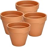 KOTARBAU® 4er Set Blumentopf aus Terrakotta ⌀ 15 cm Übertopf mit Rand für...