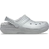 Crocs Classic Fuzz Lined Glitter Clog 37-38 EU Silver