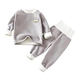 Generisch 2025~ Kinder Thermo-Unterwäsche Pyjama Set Jungen Mädchen Langarm...