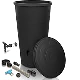 YourCasa Regentonne 200 Liter [inkl. Anschlusset & Bohrer] Regenfass Wetterfest...