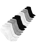 Bencailor 6 Paar Fünf Zehensocken Baumwollsocken für Damen Herren (Schwarz,...