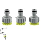 3 Stück Wasserhahn Adapter, Gartenschlauchanschluss Adapter, 1/2 Zoll 3/4 Zoll...