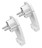 2 Stück Weiß Schutzkontakt Winkelstecker 250 V (16A), Europäischer Stecker...