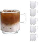 D.M DESIGN·MASTER [6-Stück,350ML - Vertikale Streifen Design Gläser....