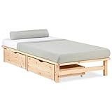 Homestyle4u 2285, Holzbett Palettenbett 90 x 200 cm Bettkasten Bettgestell mit...