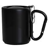 WHKM Tragbarer Karabinerhaken Griff Becher mit Deckel Outdoor Reise Kaffeebecher...