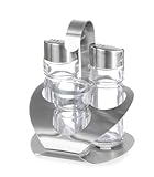 HENDI Menage Set, Dreiteilig, Pfeffer, Salz, Zahnstocherhalter Satiniert,...