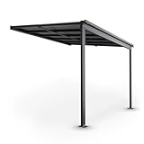 Juskys Terrassenüberdachung Borneo 3x3 m — Sonnenschutz aus Aluminium mit...