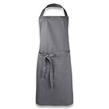 ZOLLNER Kochschürze in grau - robuste Grillschürze mit aufgenähten Taschen -...