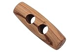 5 Stück Holzknöpfe aus echtem Oliven Holz Knebel Toggle oval Holz Knöpfe...