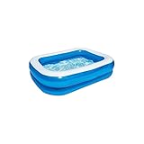 Bestway - Deluxe rechteckiger blauer aufblasbarer Pool, 211 x 132 x 46 cm,...