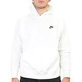 Nike Herren Sportswear Club Fleece Pullover Hoodie, White/White/Black, XL