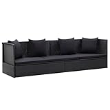vidaXL Garten-Sofabett mit Kissen Gartensofa Gartenmöbel Gartenliege Loungebett...