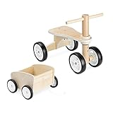Navaris Lauflernrad aus Holz mit Anhänger - Laufrad für Kinder ab 18 Monate -...