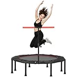 LIFERUN Mini Trampolin Indoor Erwachsene Ø128cm, Fitness Trampoline Klein,Jump...