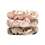 3 Stück Seiden Haargummis Damen 100% reine Maulbeerseide, 16 Momme Seide...