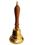 Messing Nautika Tischglocke aus Messing mit Holzgriff, 18 cm hoch - Hängend,...