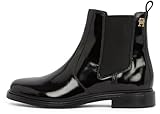 Tommy Hilfiger Damen Chelsea Boots Abrasivato Leather Glänzend, Schwarz...