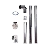 Pelletrohrset 80mm Rauchrohr Inox 304 Edelstahl Lüftungschlauch Abgasrohr 1m...