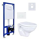 Belvit Wand Hänge WC Abgang Wand + Deckel + Vorwandelement + Schallschutz +...