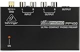 Behringer PP400 Phono Preamp Verstärker für Plattenspieler, RIAA Entzerrer,...