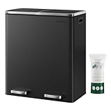 SONGMICS Mülleimer, 2 x 30 Liter, 2 Fächer, Mülltrennsystem, Treteimer,...