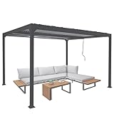 Alu Pergola HWC-L41, Lamellen-Pavillon Terrassenüberdachung, stabiles...