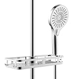 WENKO Duschablage Libertà Chrom, Duschregal mit Haken und Duschkopfhalter aus...