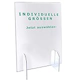 Trofecto Spuckschutz ohne Durchreiche aus Acrylglas PETG als Thekenaufsatz -...