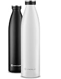 LINFELDT® 1L Trinkflasche Edelstahl Isoliert 24H Auslaufsicher + Sprudel -...